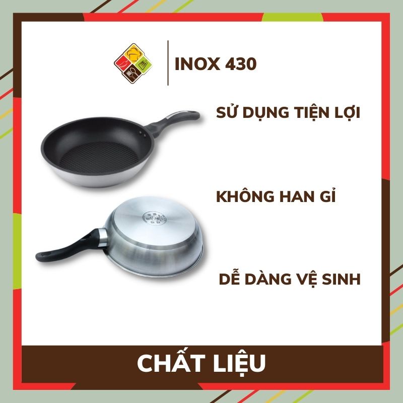 Chảo chống dính 3 đáy Fivestar BEHOMEMALL Chảo chống dính bếp từ và bếp hồng ngoại