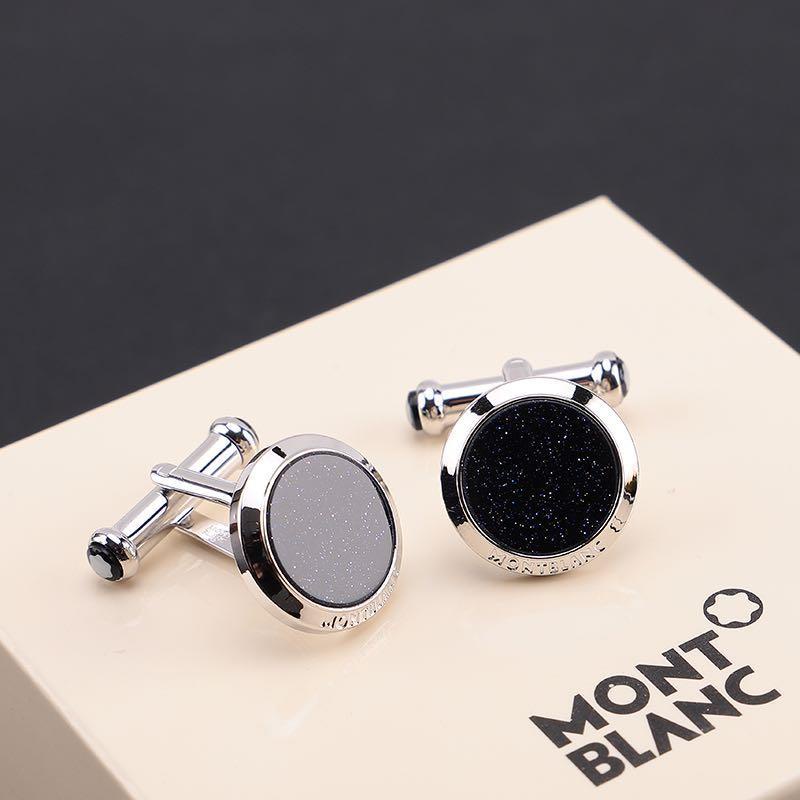 Khuy Măng Sét Bằng Thép Khắc Chữ Montblanc Dành Cho Áo Sơ Mi Nam