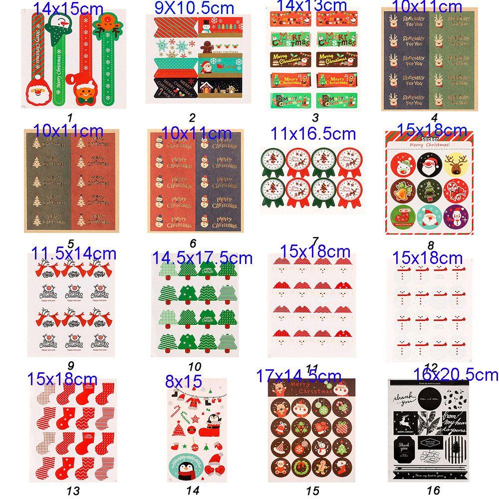 HECCEH Set 5 Tờ Sticker Dán Trang Trí Bánh Kem Hình Giáng Sinh