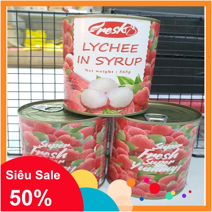 Vải thiều ngâm Resk 565gr ⚡ CHẤT LƯỢNG CAO ⚡1 vải thiều đóng hộp với hương vị ngọt ngào siêu ngon