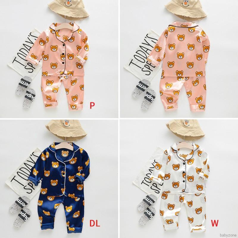 Bộ đồ ngủ dài in hình hoạt hình dễ thương cho bé