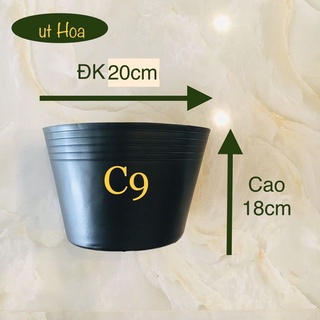 Combo 5 chậu nhựa dẻo đen dày