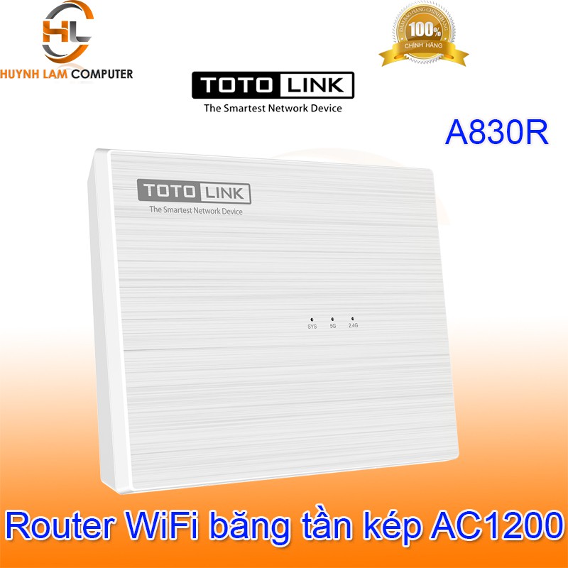 Router WiFi ToTolink A830R băng tần kép AC1200 thiết kế để bàn - DGW phân phối