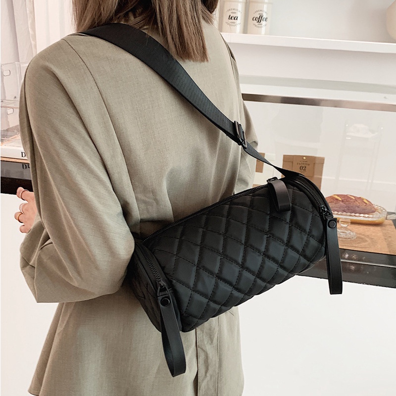 Túi Đeo Chéo Vai Bằng Vải nylon Hình Trụ 2022 Thời Trang Mới Mẻ Cho Nữ