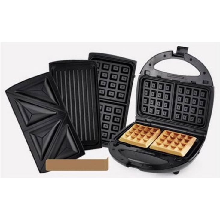 Máy kẹp nướng bánh mì sandwich làm bánh waffle đôi DEAWOO 3 trong 1 nội địa Hàn Quốc