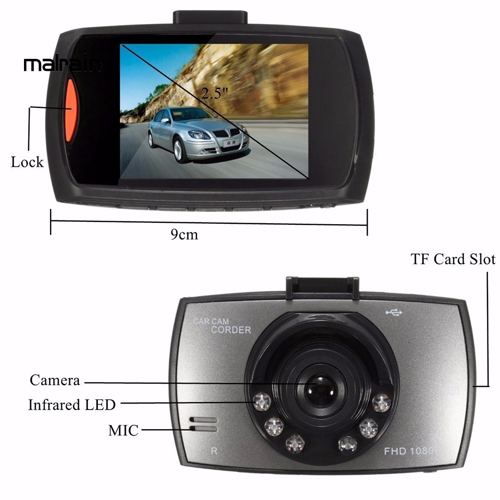 Camera ghi lại hành trình cho xe hơi màn hình LCD 2.5inch độ phân giải 1080P cảm biến G