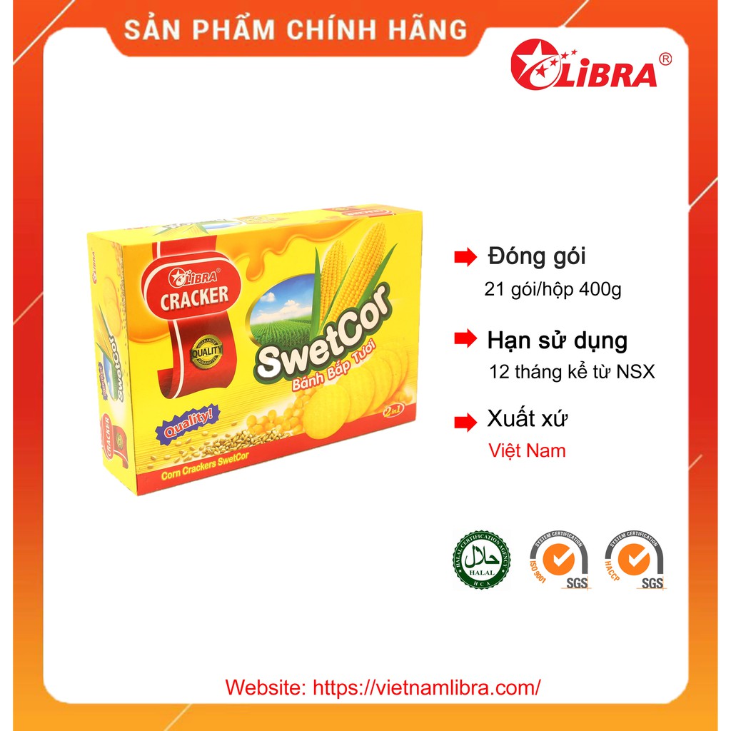 Bánh Quy Vị Ngô Swetcor Cracker 400gr ( không túi xách )
