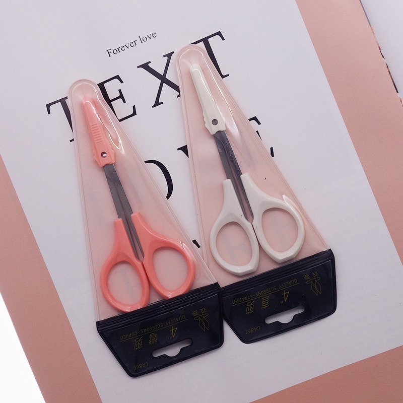 Kéo cắt mi mắt giả bằng thép cao cấp chống gỉ màu hồng/ trấng chính hãng XUKASHOP chuyên dùng cho makeup