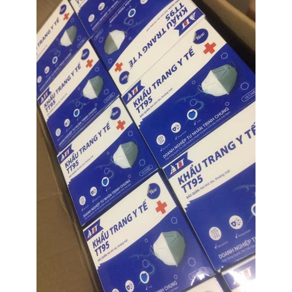 Khẩu trang y tế 4 lớp kháng khuẩn tt95 chính hãng mẫu mới hộp 10 cái | BigBuy360 - bigbuy360.vn