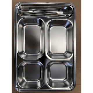 khay chia cơm inox , khay cơm 5 ngăn ,khay cơm văn phòng