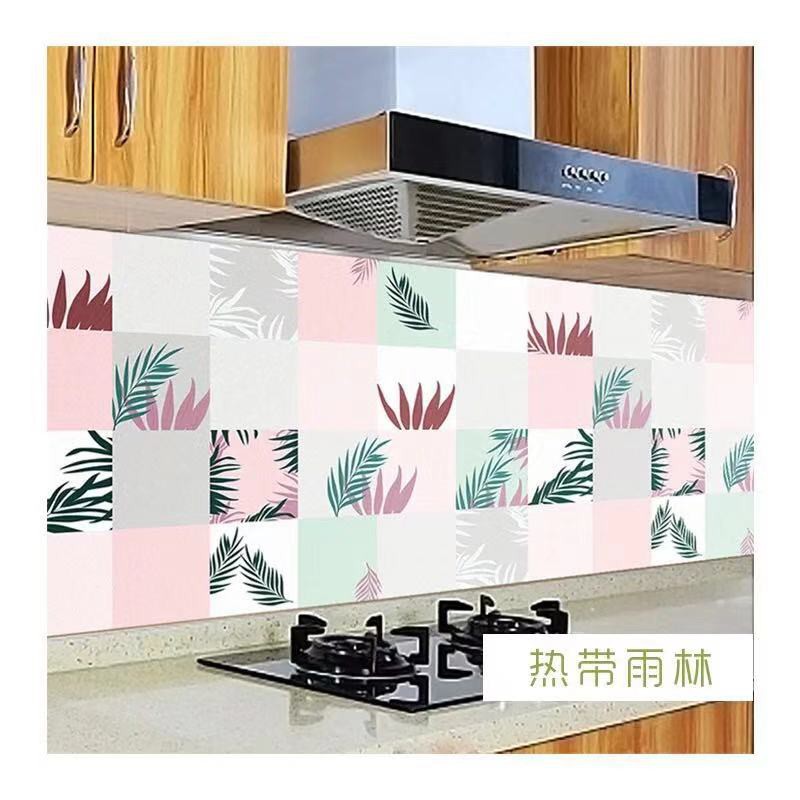 Decal dán bếp tráng nhôm chịu nhiệt - Họa tiết Lá Dương Xỉ 2 màu