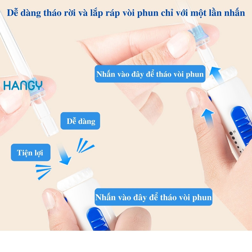 Máy tăm nước gia đình HANGY HF- 9 nhập khẩu chính hãng [kèm 12 đầu xịt]