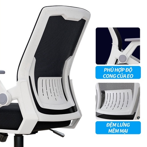 Ghế văn phòng công thái học kèm tựa lưng có thể nâng hạ