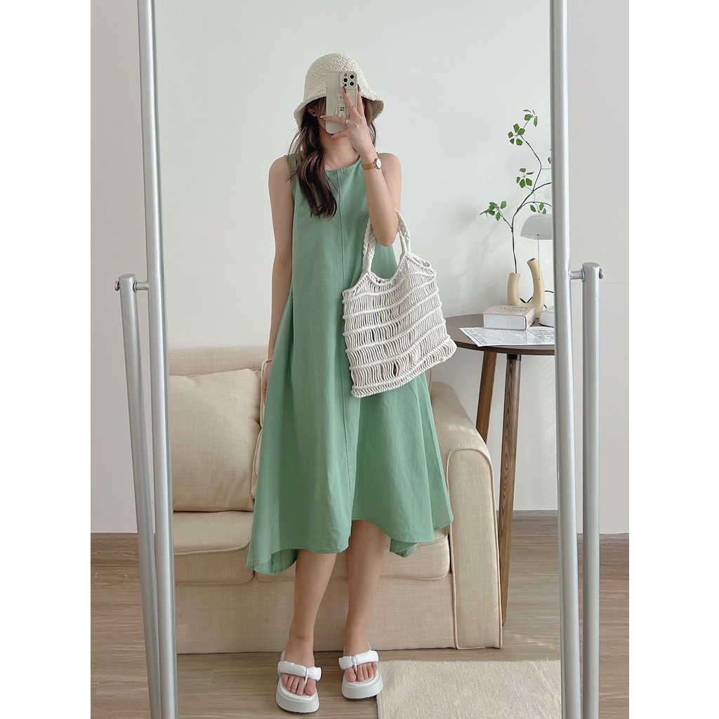 Đầm Váy Sát Nách Dáng Suông Túi Chéo