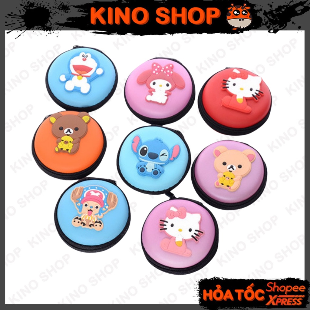 Bóp ví đựng tai nghe cáp cóc sạc hình tròn hoạt hình dễ thương Kino Shop