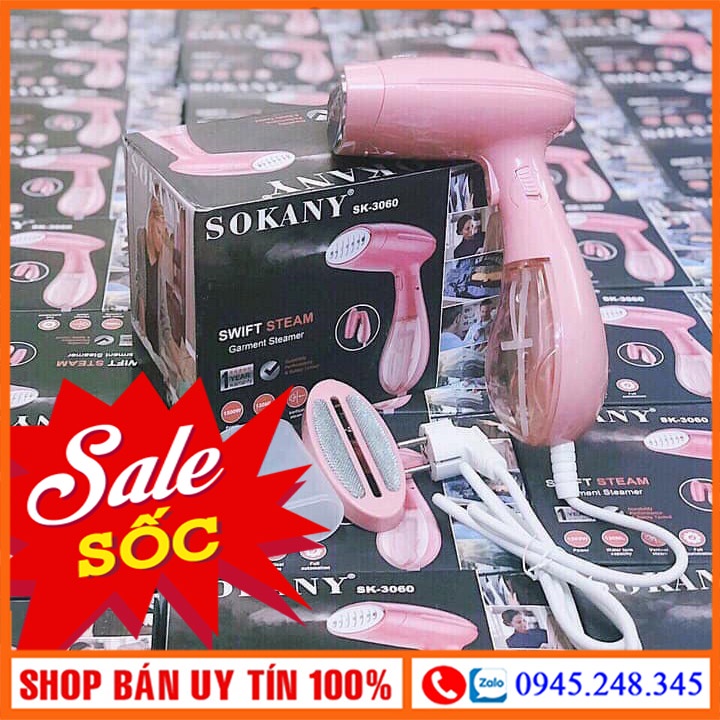BÀN LÀ HƠI NƯỚC CẦM TAY SO.KA.NY 3060  CÔNG SUẤT 1500W, BÀN ỦI HƠI NƯỚC SONAKY MẪU MỚI. BẢO HÀNH LỖI 1 ĐỔI 1