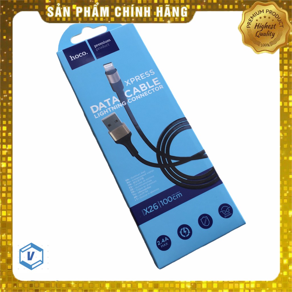 Dây sạc nhanh type c bọc dù siêu bền hoco x26 , sạc nhanh 3.0 , hàng chính hãng , dây dù chống đứt, siêu bền