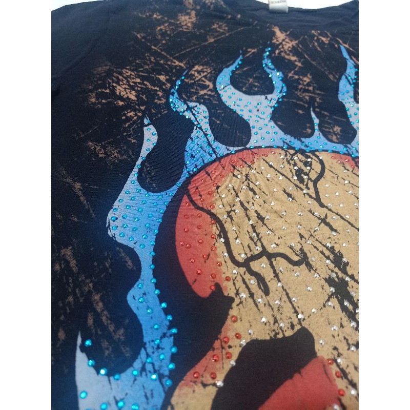 Áo thun Ed hardy real authentic chính hãng áo phông nam nữ đầu lâu sọ skull lửa