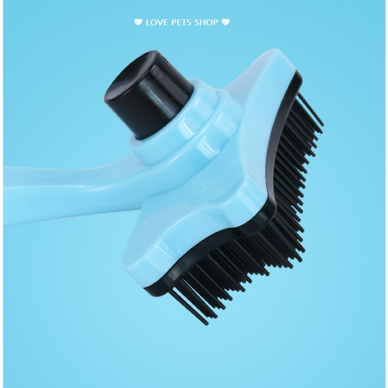 LƯỢC CHẢI LÔNG RỤNG CHÓ MÈO CÓ NÚT BẤM LẤY LÔNG - LOVE PETS SHOP
