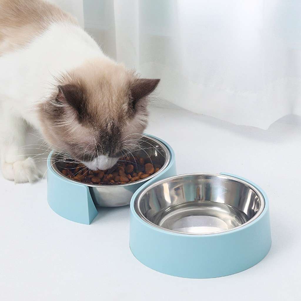 （a pair）Bát thức ăn cho mèo và bát uống nước