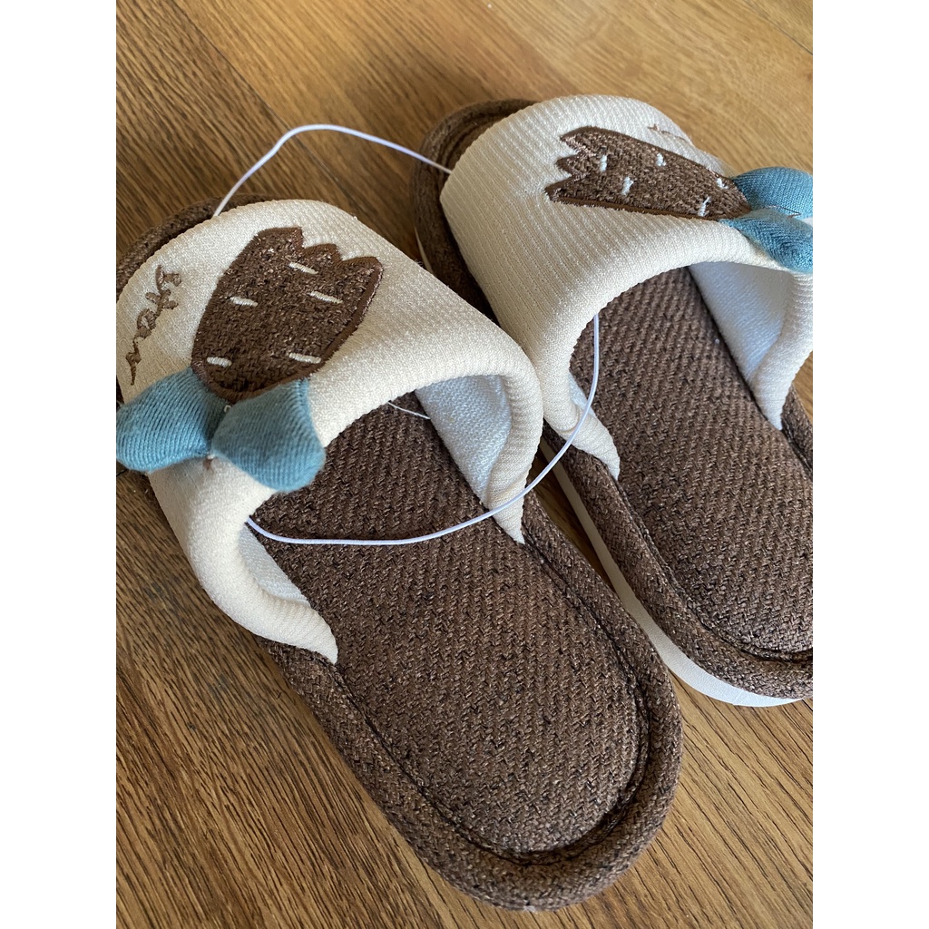 Dép đi trong nhà vải lanh thời trang cho bé dài chân 18cm