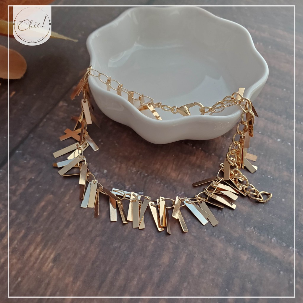 Lắc chân tua rua kim loại mỏng - Gold | BigBuy360 - bigbuy360.vn