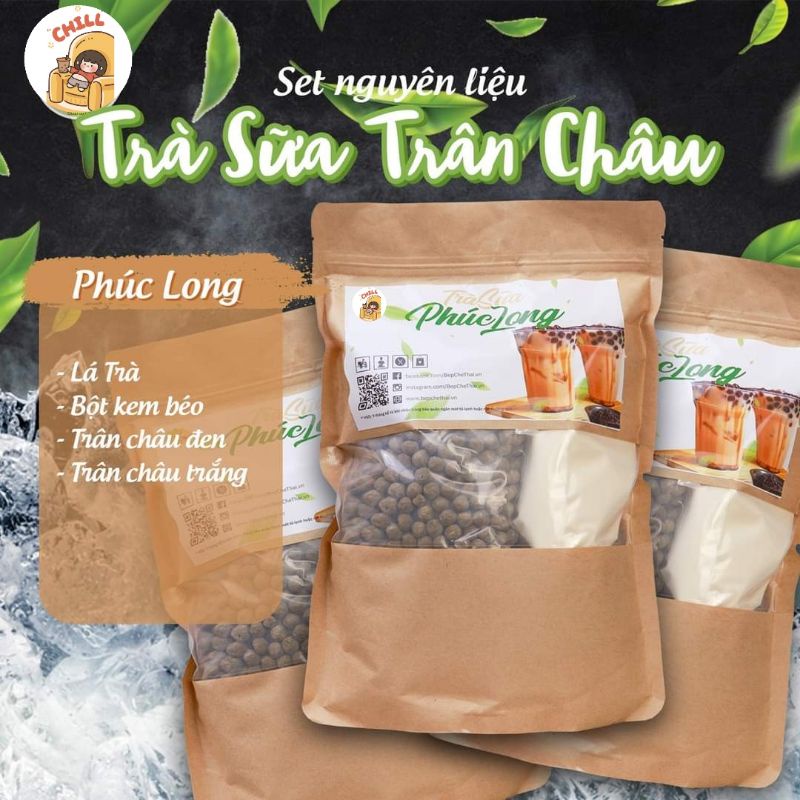 SET NGUYÊN LIỆU PHA TRÀ SỮA TRÂN CHÂU ( 25-30 Ly) - BẾP CHILL