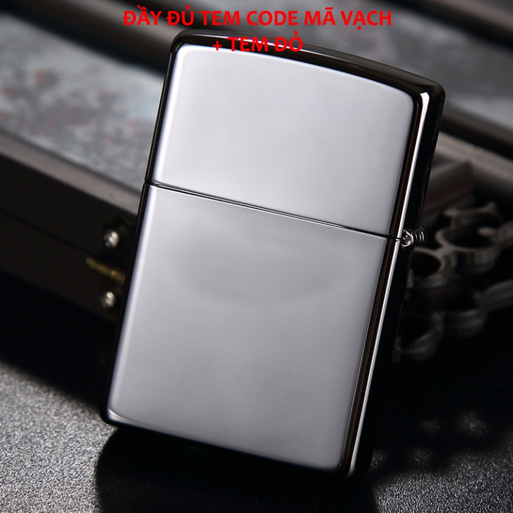 Bật zippo đen, hộp quẹt zippo đen xước nguyên khối USA- KenZ