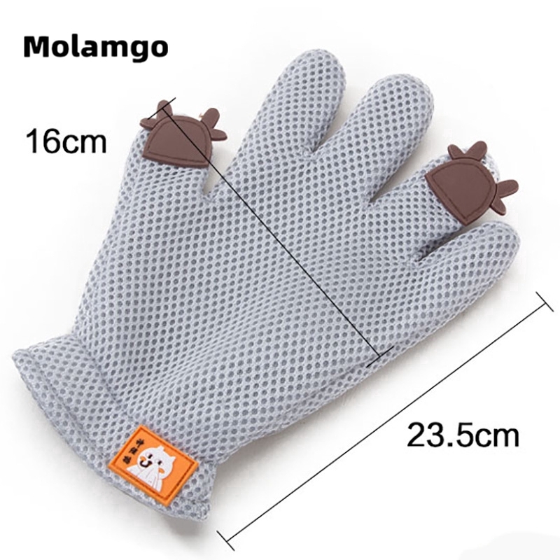 MOLAMGO  Găng Tay Silicon Chải Lông Mát Xa Cho Thú Cưng