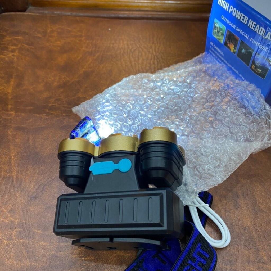 Đèn pin đội đầu mini siêu sáng 5 led Kèm dây đeo đầu, sạc USB 5V Pin Siêu Tiện Lợi