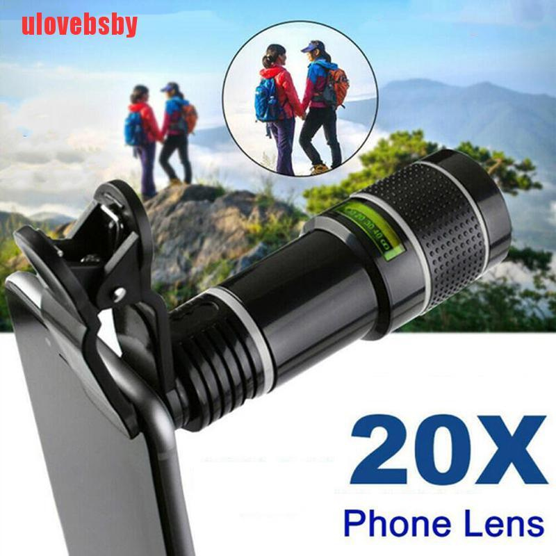 [ulovebsby]20x Zoom HD Universal Smartphone Optical Camera Telephoto Clip Telescope Lens
