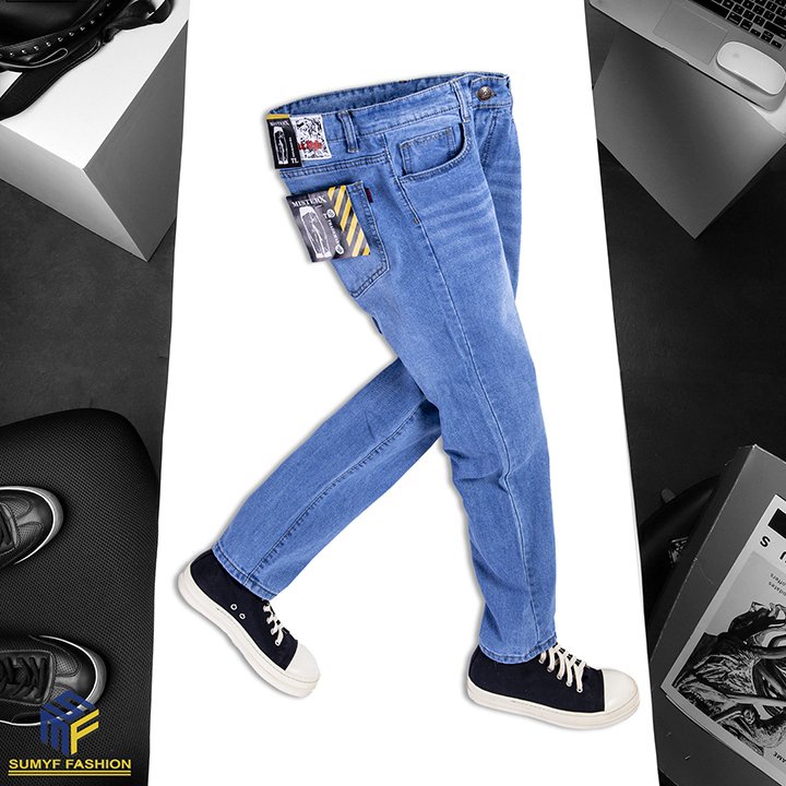 Quần jeans nam đen trơn chất bò cao cấp co dãn 4 chiều cực đẹp KÈM NHIỀU MẪU MỚI Ngọc Vệ Fashion
