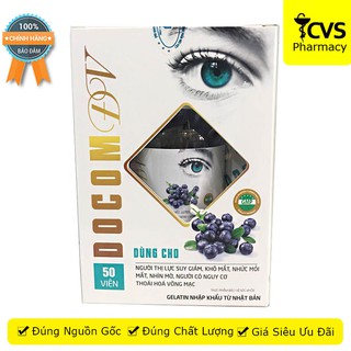 Viên uống bổ mắt Docom ĐV - hỗ trợ cải thiện thị lực và giảm lão hóa mắt giúp cho đôi mắt sáng, khỏe - cvspharmacy
