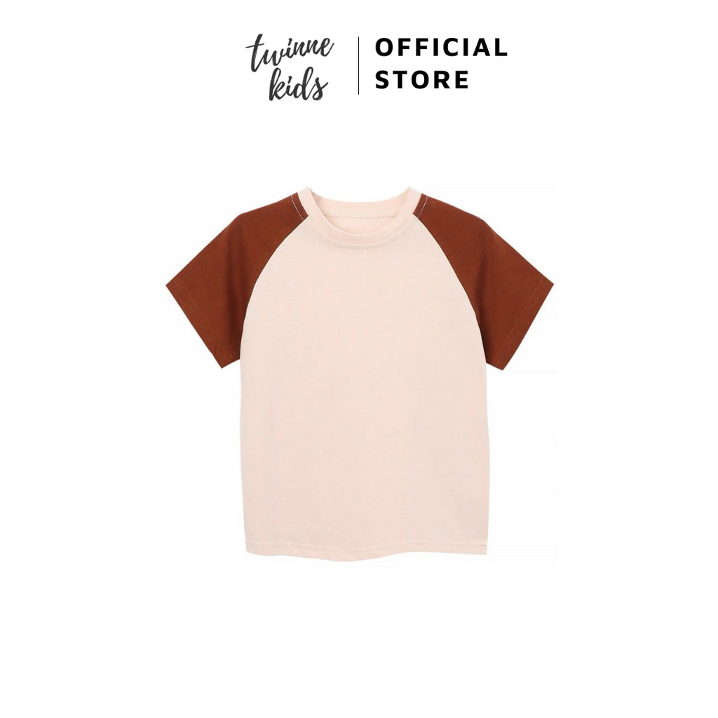 Áo phông cotton và quần short màu nâu coffee dành cho bé trai 2 - 6 tuổi