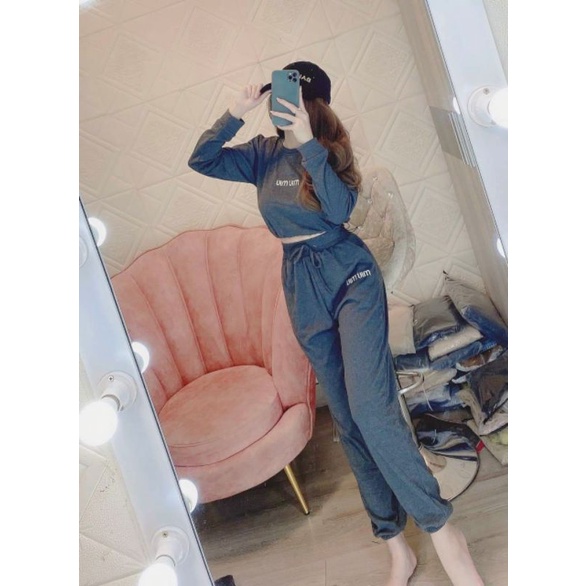 Set thể thao croptop tay dài cá tính ( kèm hình thật )