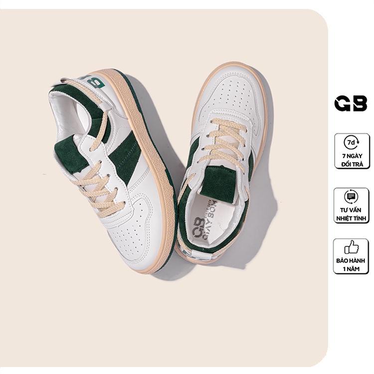 [Mã WABRH33 giảm 10% tối đa 30k đơn từ 99K] Giày Sneaker Nữ Basic Trắng Xanh Da PU giayBOM B1572