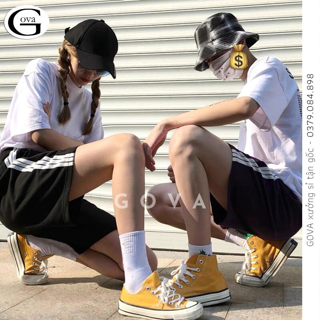 Quần Short 3 SỌC Nam Nữ Chất Nỉ Basic Thời Trang Ullzzang Form Rộng Unisex GOVA