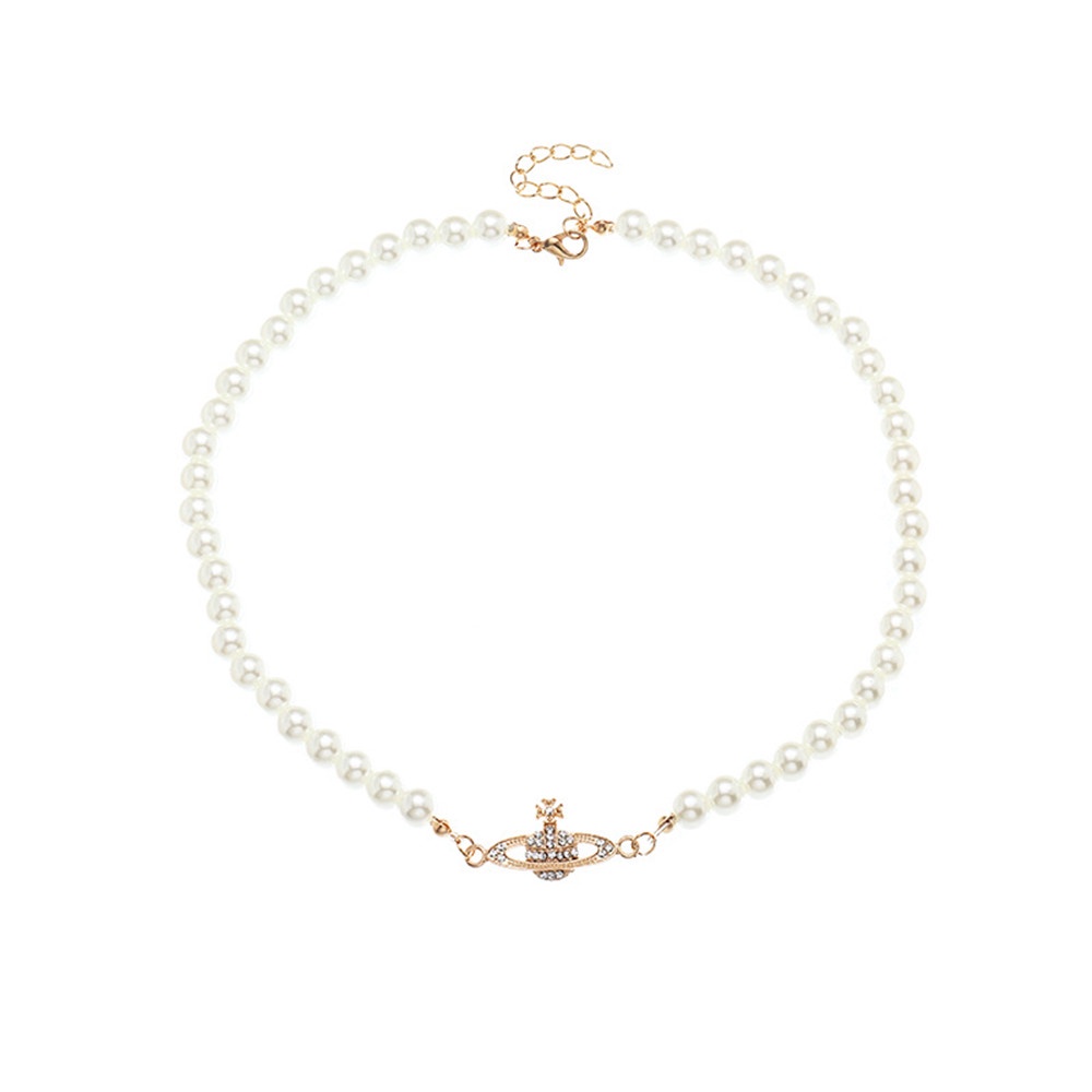 Dây chuyền đính đá và ngọc trai xinh xắn cho nữ