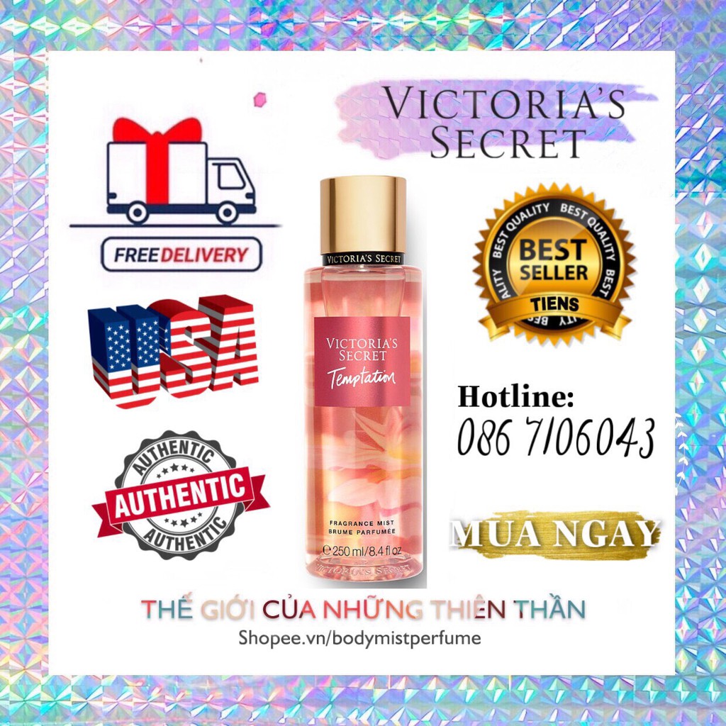 BODYMISTPERFUME⚜️Xịt Thơm Body Victoria’s Secret Temptation 250ml