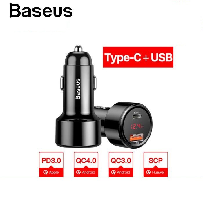 Tẩu Sạc Xe Hơi Ô Tô Cao Cấp Baseus Small Screw Dual-USB (36W, Quick Charge 3.0, 2 Ports USB)