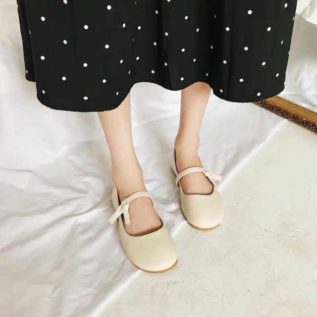 [A12](CÓ SẴN) Giày Búp Bê Vintage Nữ Quai Ngang Thắt nơ Cực Đẹp | BigBuy360 - bigbuy360.vn