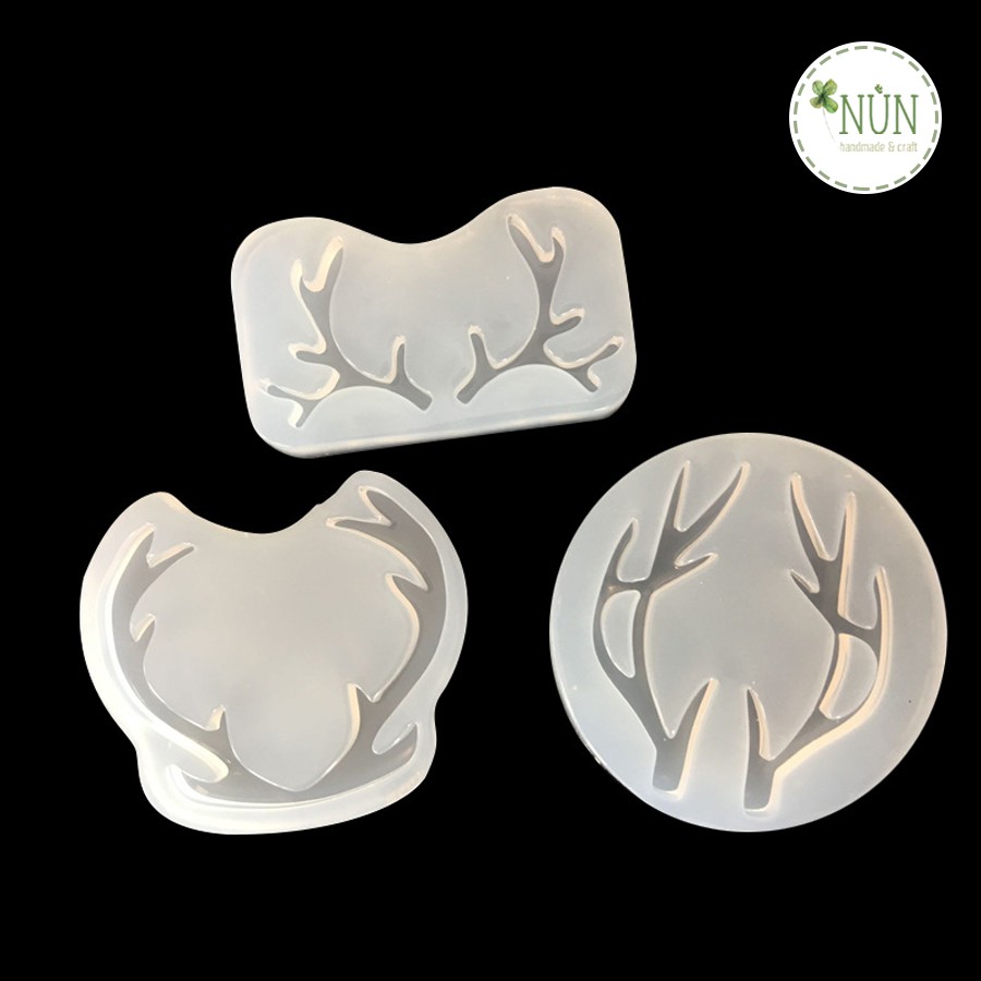 Khuôn Silicon Giáng Sinh Mặt Sừng Hươu Để Làm Vòng Cổ, Trang Sức, Trang Trí