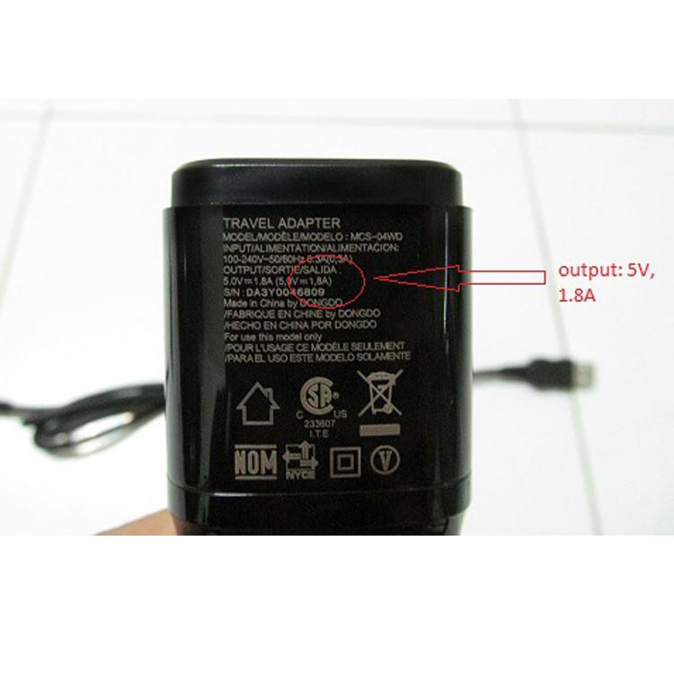 Bộ sạc điện thoại LG 1.8A hàng nhập khẩu kèm cáp MICRO USB sạc nhanh  dài 1.8 mét