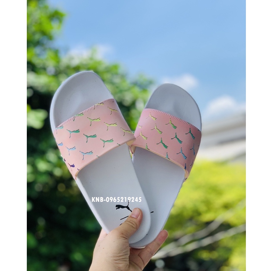 ♥️ Freeship+Ảnh Thật ♥️dép PUMA,dép quai ngang nam nữ,dép quai ngang thể thao nam nữ 𝙋𝙐𝙈𝘼 màu trắng quai hồng