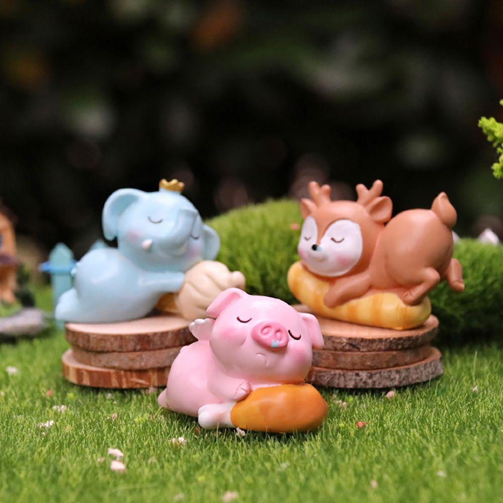 Đồ trang trí Động Vật Đang Ngủ Mini Dùng Trang Trí Cây Bonsai DIY