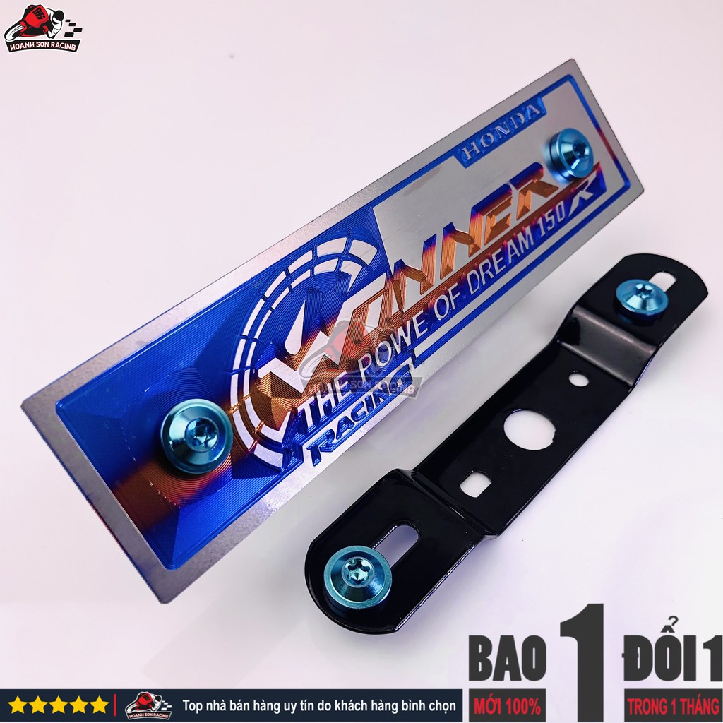 Bảng tên 3D WINNER  titan chính hãng, tặng pát gắn và ốc titan gr5 xanh lục bảo  Hoành Sơn Racing