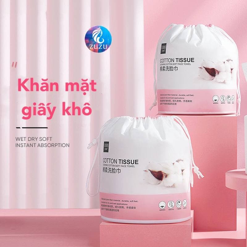 CUỘN 60 KHĂN MẶT 20X20 khô tẩy trang đa năng, Khăn lau mặt khô dùng 1 lần MẶT NHÁM VÊ SINH KHÔNG BỊ XỔ BÔNG WINKBEAUTY