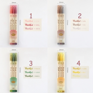 Set 3 Bút Vẽ Hai Đầu Phong Cách Retro