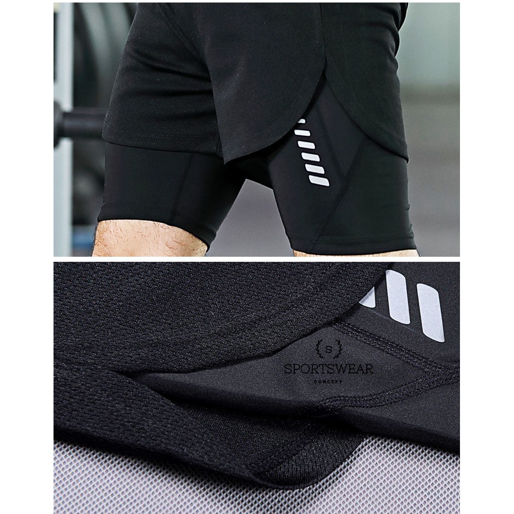 QUẦN TẬP GYM NAM FITNESS RUNNING 2 LỚP CAO CẤP SPORTSWEAR CONCEPT PHÙ HỢP NHIỀU MÔN THỂ THAO CO GIÃN VÀ KHÔ THOÁNG NHANH