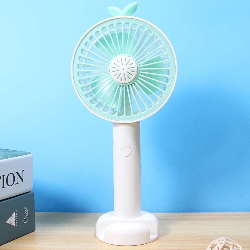 Quạt mini cầm tay 2 cấp độ có đèn led, quạt kèm giá đỡ điện thoại gấp gọn #5